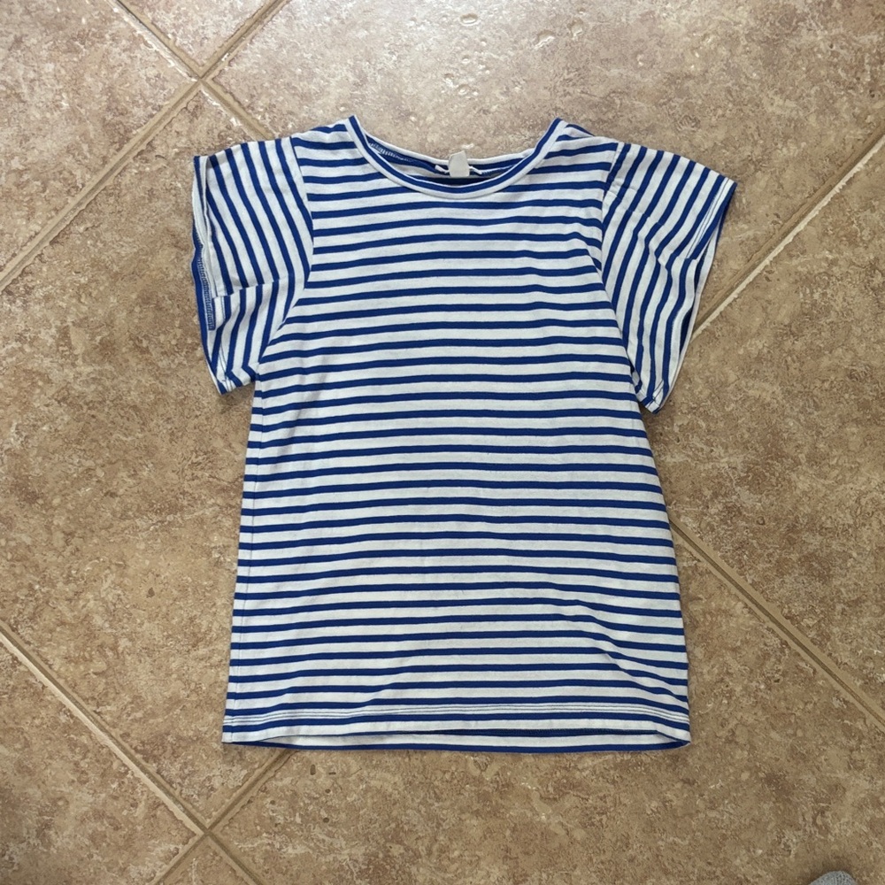 J. Crew Kids Blue and White Striped Tee